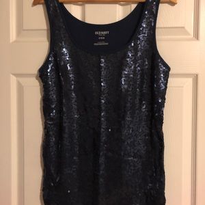 Old Navy Navy Blue Sequin Tank